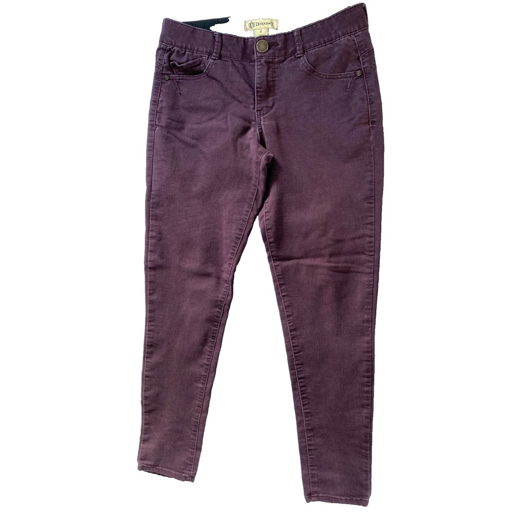 Democracy Jeans Womens 8 Purple Dark Wash Mid Rise Skinny Stretch Ab Technology